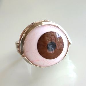 Vintage Handcrafted Sterling Silver Prosthetic Eye Ring